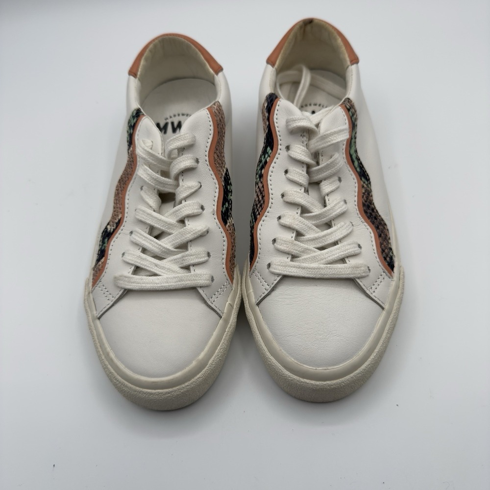 Madewell Womens Sidewalk MC693 White Leather Low Top‎ Casual Sneaker Size 6 M